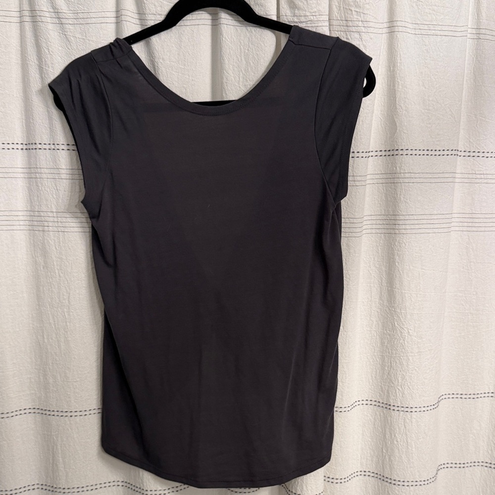 Classic Dark Gray cross cross open back Women's Top